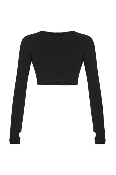 Siyah DRYRUN Seamless Crop Top