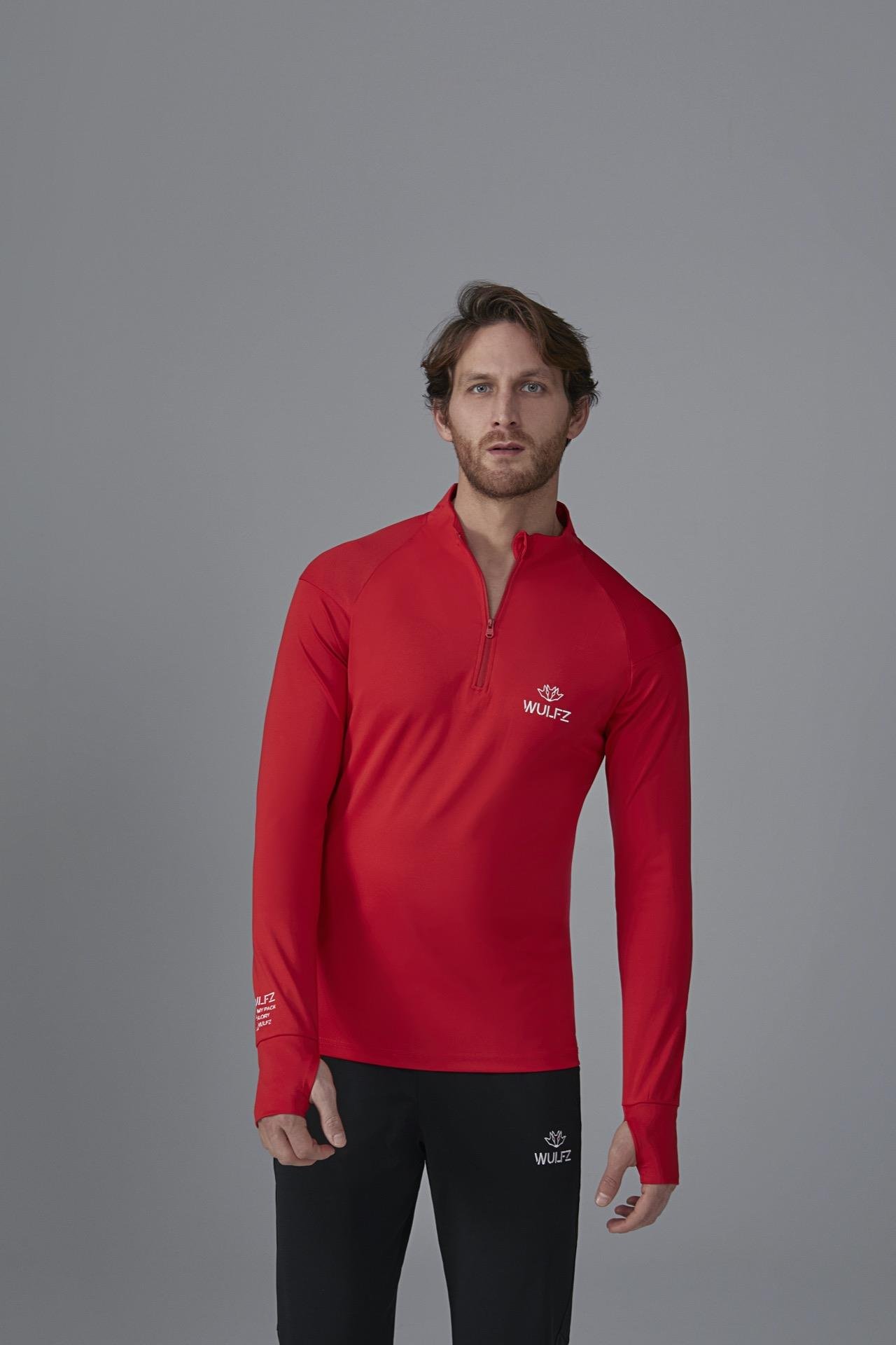 Kırmızı DRYRUN Yarım Fermuarlı Eşofman Üstü