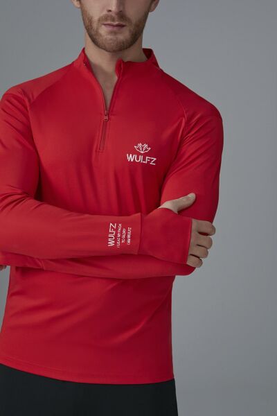 Kırmızı DRYRUN Yarım Fermuarlı Eşofman Üstü