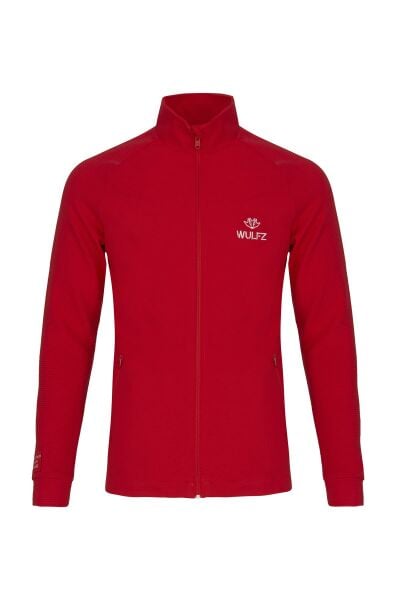 Kırmızı Tam Fermuarlı Eşofman Üstü